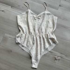 kayser 80s lace trim teddy romper